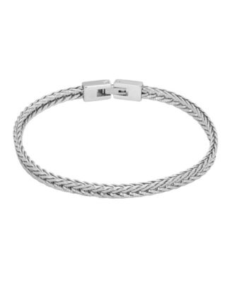 Men's Silver-Tone Stainless Steel Wheat Bracelet