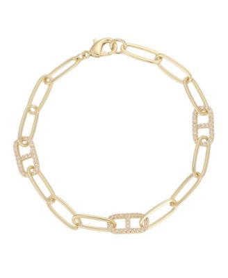 Zircon Paperclip Chain Bracelet