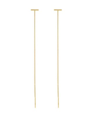Silver-Plated Stainless Steel Threader Earrings