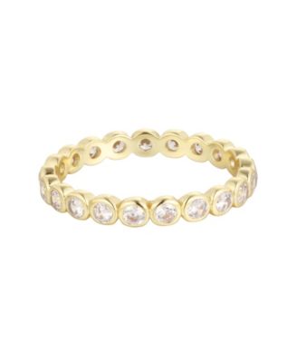 Cubic Zirconia Gold-Tone Stackable Eternity Band Ring