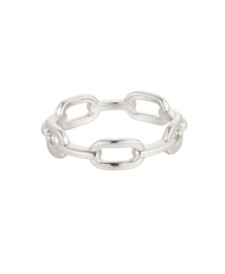 Silver-Tone Link Band Ring