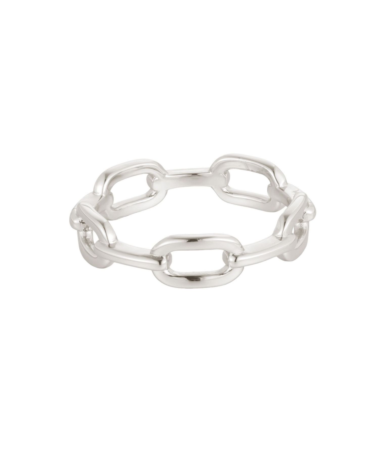 Silver-Tone Link Band Ring