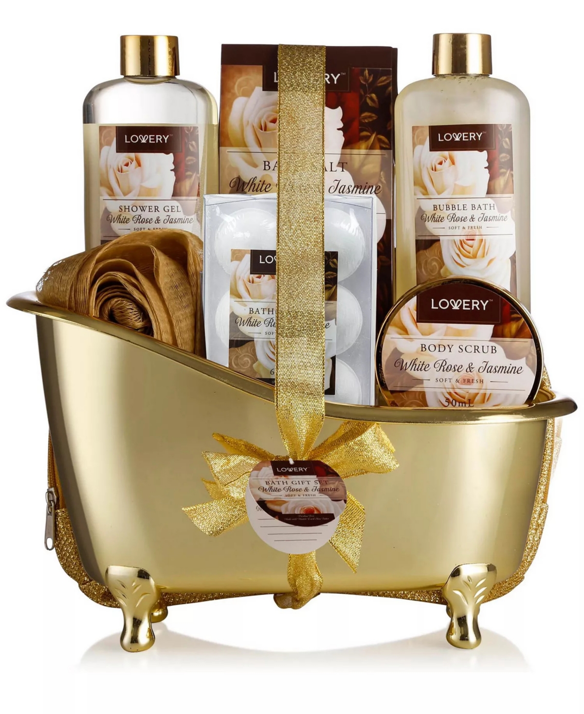 Lovery 8 Piece White Rose Jasmine Body Care Gift Set