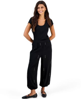 Petite Pull-On Beaded Balloon Pants