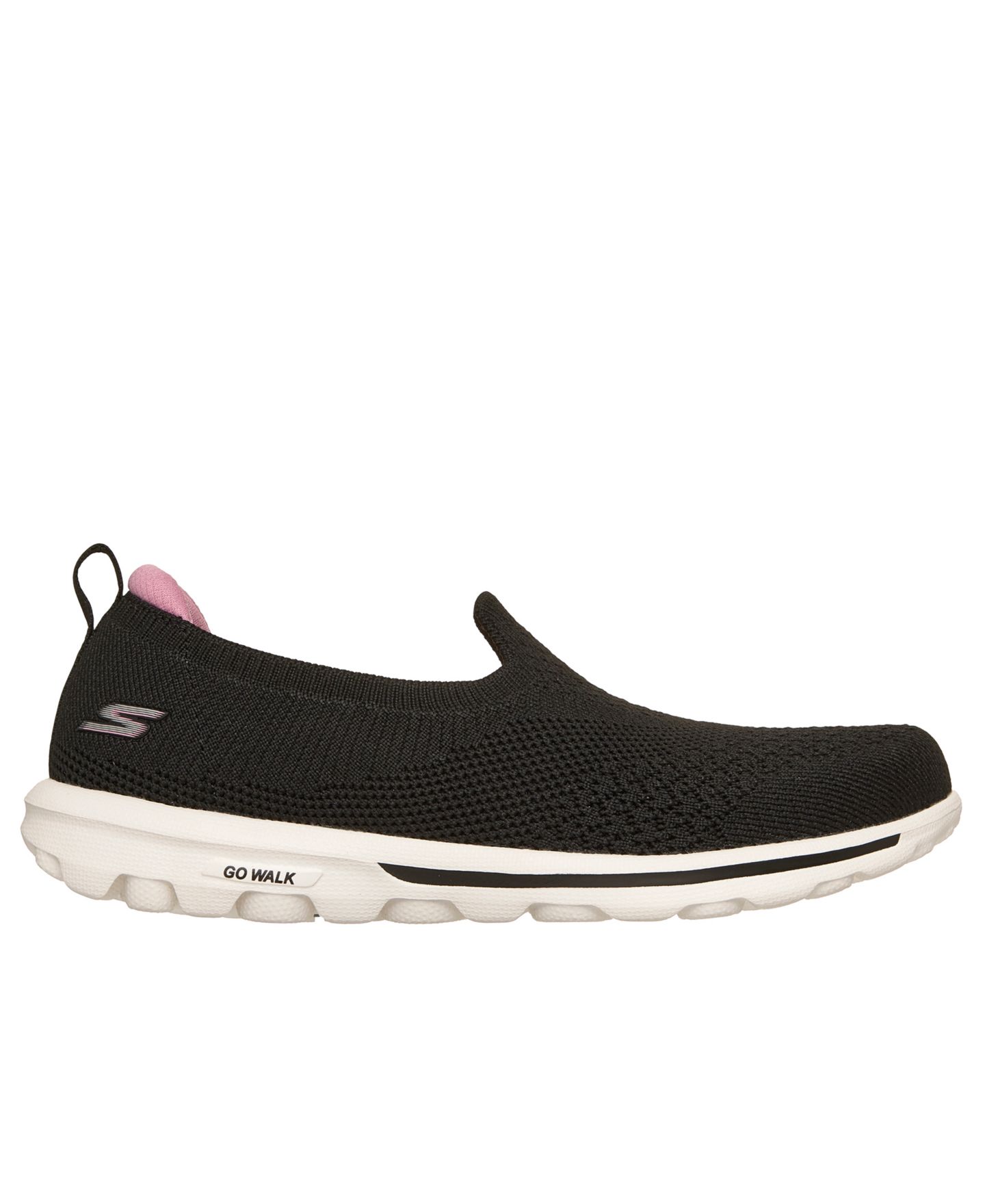 Женские кроссовки Skechers GO Walk Travel Kourt Walking Slip-On, цвет: Чёрный / Розовый — фото 2