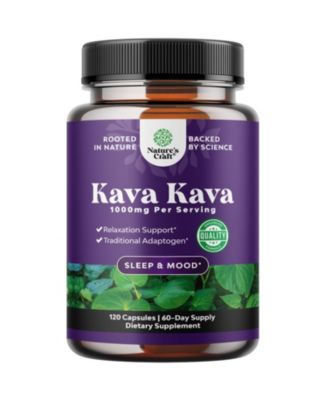 Kava Kava Root Extract Supplement 1000mg per Serving - Herbal Kava Root Capsules with Kavalactones - Non-GMO - 120 Count