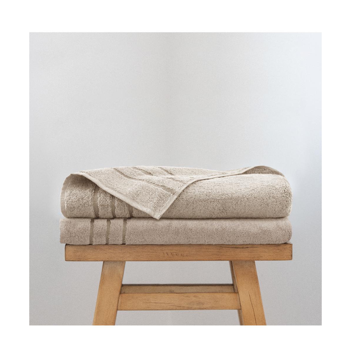 Cariloha Bath Sheet | Blush | 40"x70" | Turkish Cotton and Viscose Material Blend | Extra Smooth, Odor Resistant and Highly Absorbent - 2 pack / stone