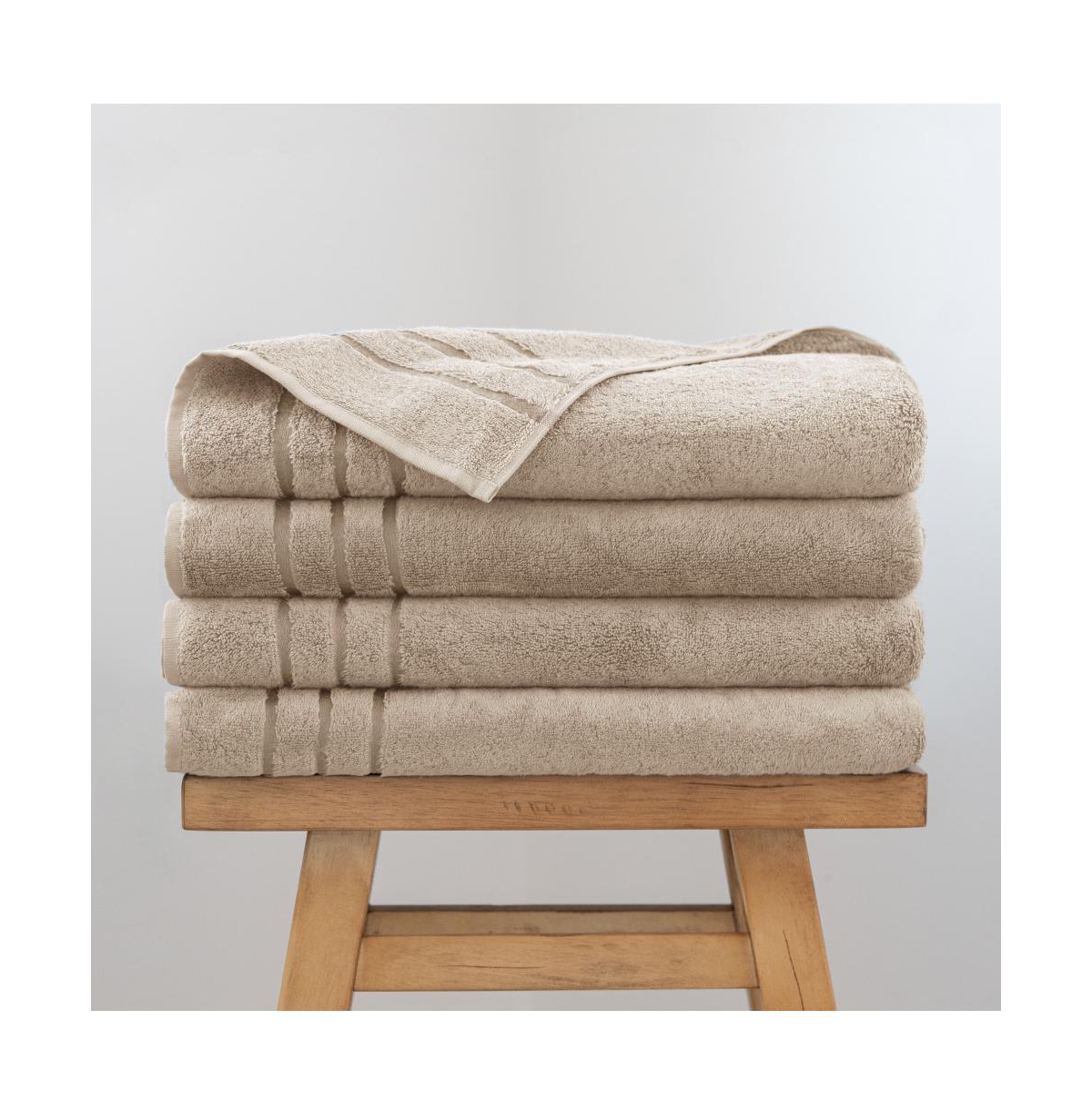 Cariloha Bath Sheet | Blush | 40"x70" | Turkish Cotton and Viscose Material Blend | Extra Smooth, Odor Resistant and Highly Absorbent - 4 pack / stone