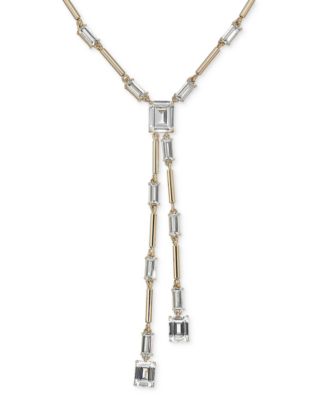 Cubic Zirconia Gold-Tone Y-Neck Necklace