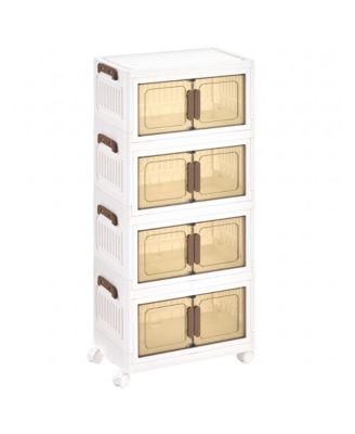 4-Tier Foldable Clothes Organizer and Storage Bin, 17.7 x 10.2 x 35.8 Inches