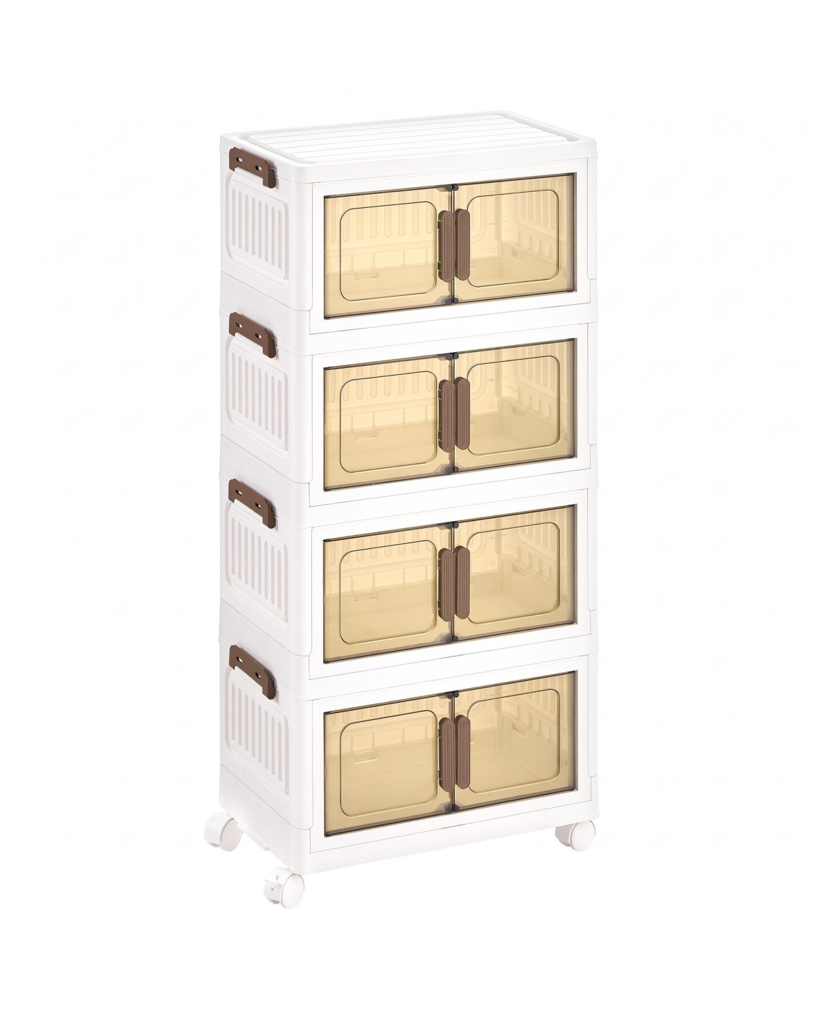 SongmicsHome 4-Tier Foldable Clothes Organizer and Storage Bin, 17.7 x 10.2 x 35.8 Inches