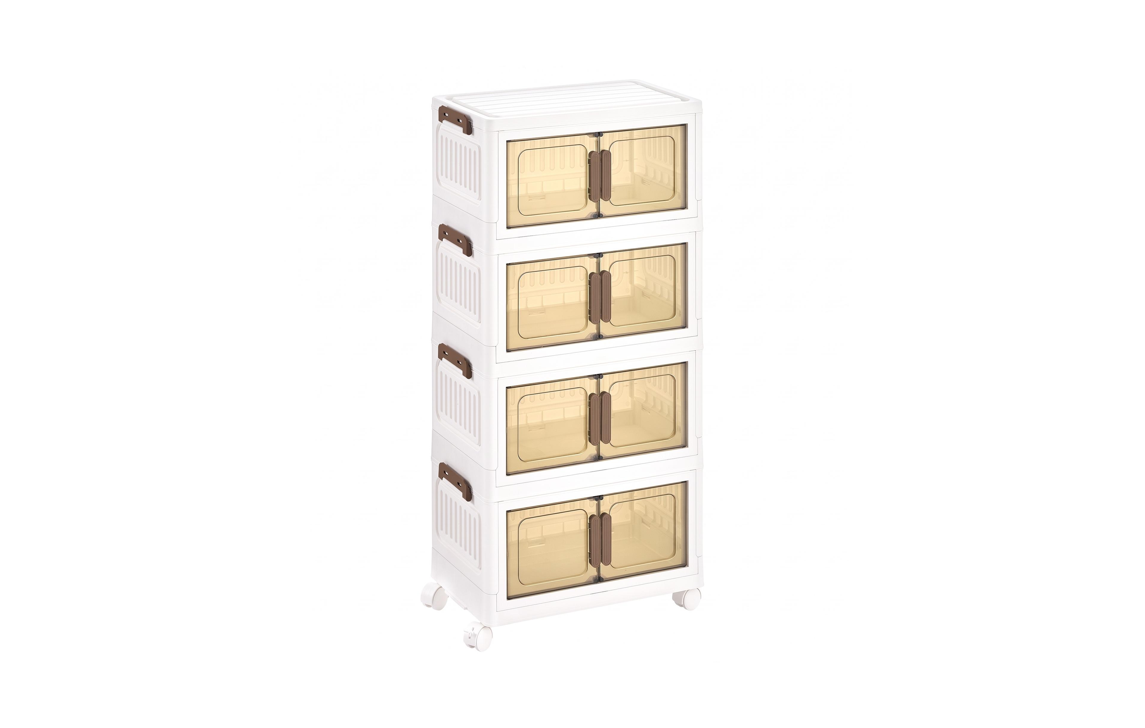 SongmicsHome 4-Tier Foldable Clothes Organizer and Storage Bin, 17.7 x 10.2 x 35.8 Inches