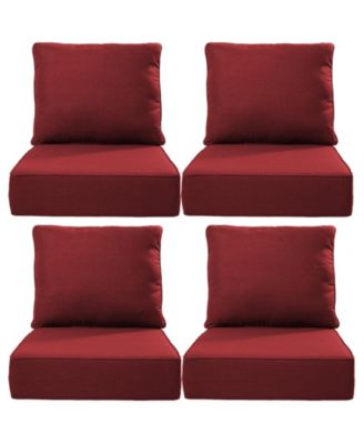24"x24"x6" Patio Thick Cushions and Pillows Set - Deep Seat Indoor/Outdoor Water and Fade Resistant