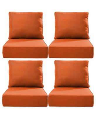 24"x24"x6" Patio Thick Cushions and Pillows Set - Deep Seat Indoor/Outdoor Water and Fade Resistant
