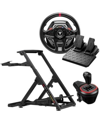 Wheel Stand 2.0 Wired USB Foldable Bundle with Wheel, Pedal Set and Shifter for PC
