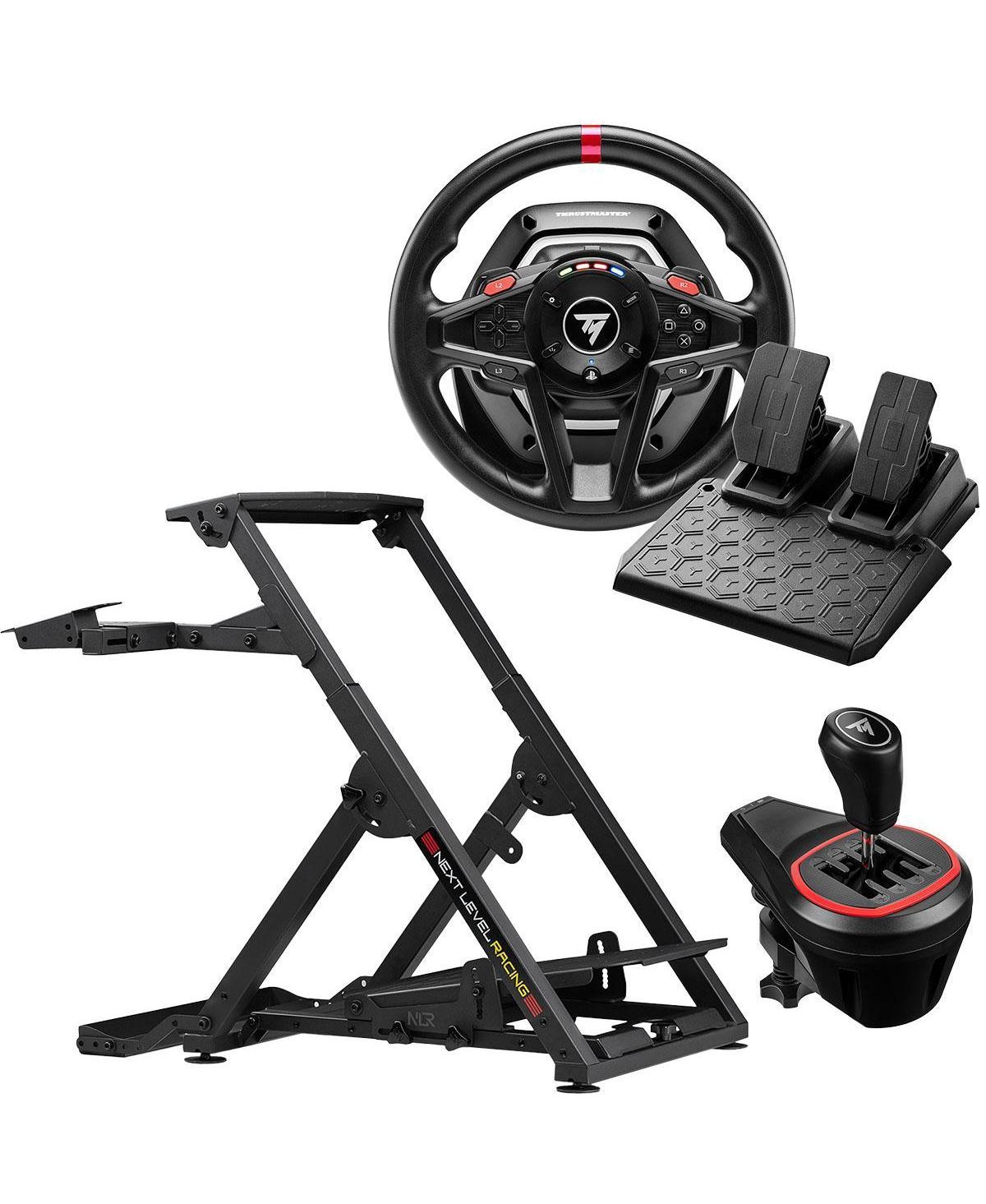 Next Level Racing Wheel Stand 2.0 Wired Usb Foldable Bundle with Wheel, Pedal Set and Shifter for Pc
