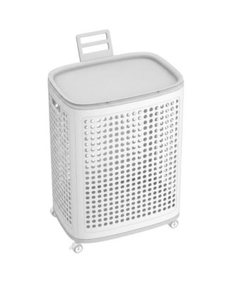 Rolling Laundry Hamper, 75L PP Plastic Cart, 16.9 x 13.2 x 24.2 inches, Room Organization and Storage