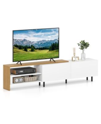 Modern TV Stand for 80 in TVs with Storage Shelves and Cabinets