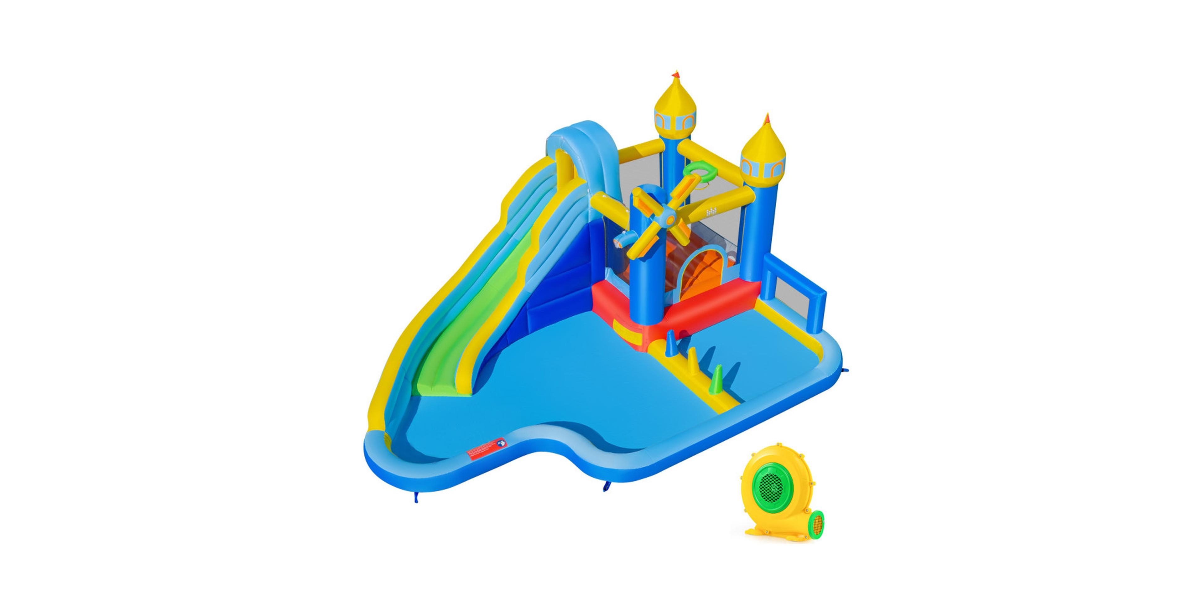 Sugift Windmill-Themed Inflatable Water Slide Park, 206" x 144", Up to 2 Players, Ages 3-12