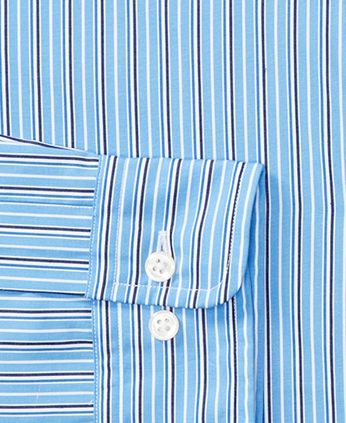 Polo Ralph Lauren Men's Classic-Fit Blue Striped Dress Shirt - Macy's