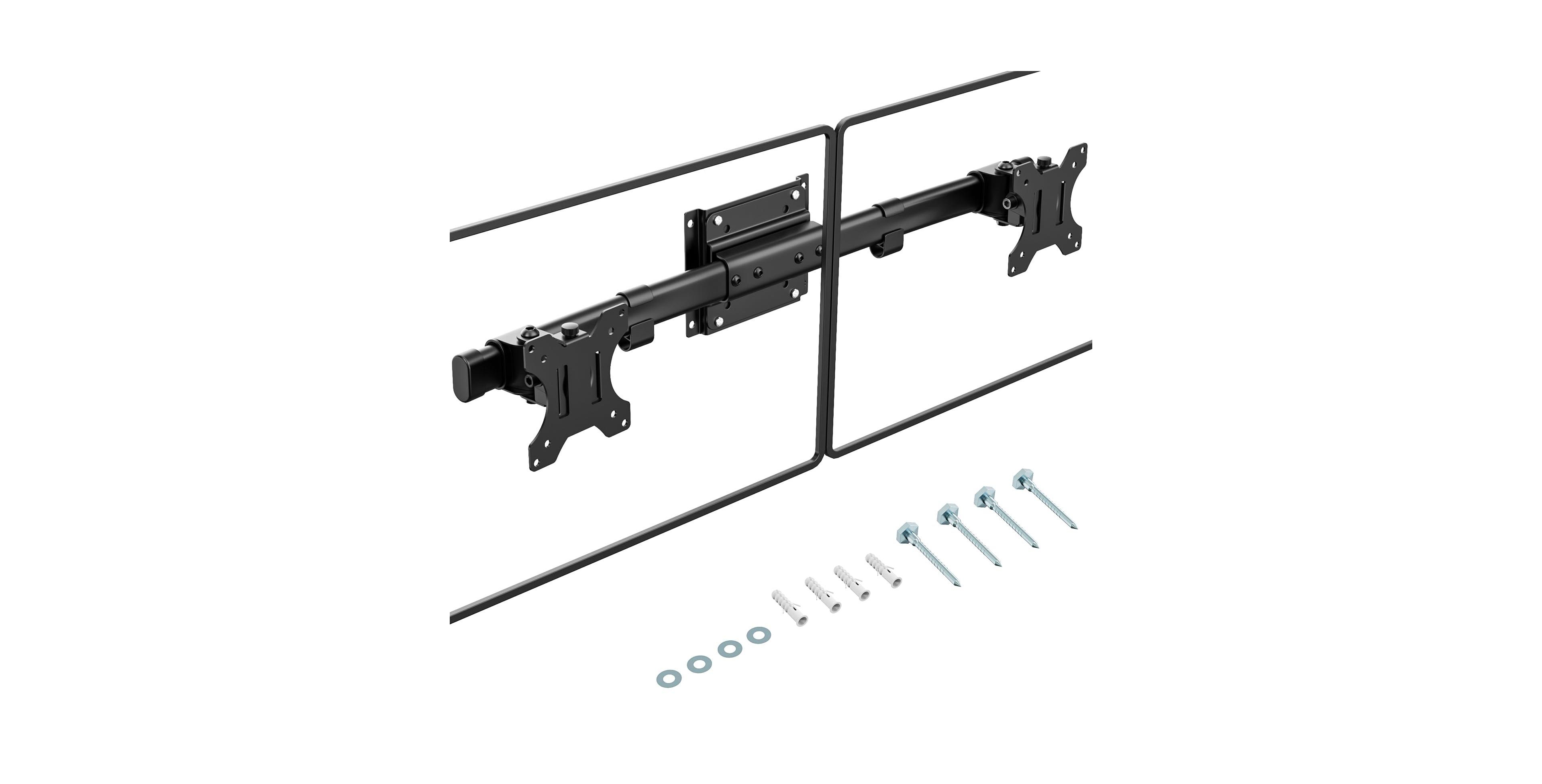 Lofree Dual Monitor Adjustable Wall Mount, Compatible with 13-27" Monitors