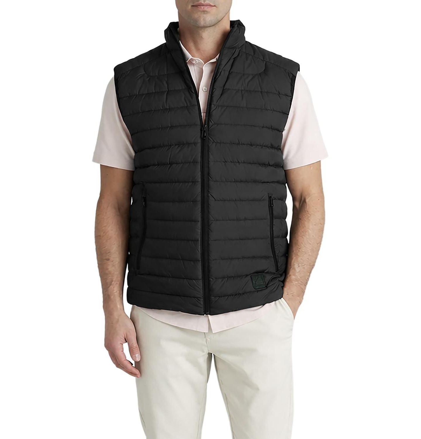 Мужской жилет Level 7 Essential Metro Duck Down Mock-Neck Slim-Fit Vest, цвет: Чёрный — фото 1