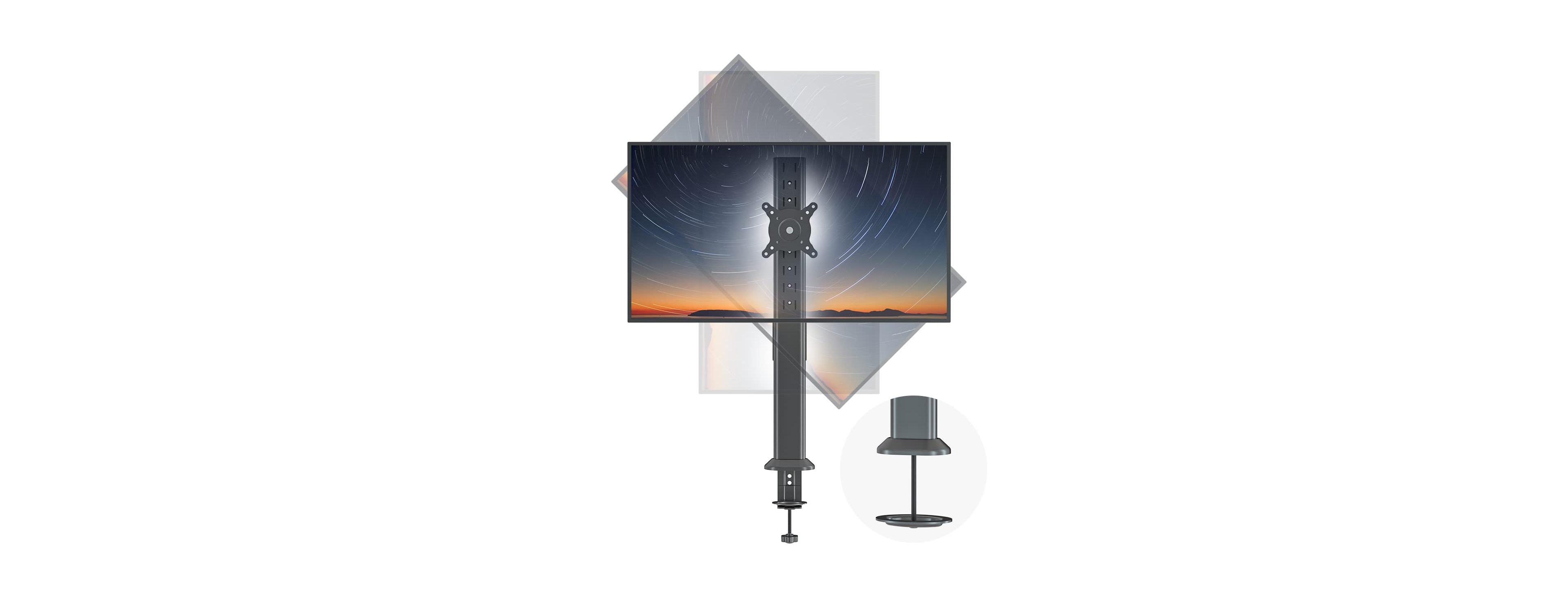 Lofree Height-Adjustable 360-Degree Rotation Monitor Arm Mount for Flat & Curved Monitors - 27 inch