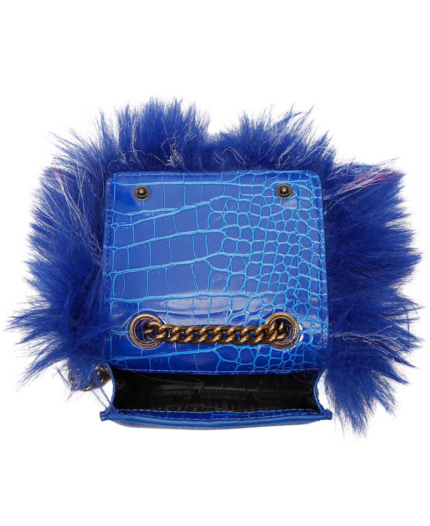 Женская сумка Kurt Geiger London Micro Kensington Eagle Faux Fur Crossbody, цвет: Синий — фото 5