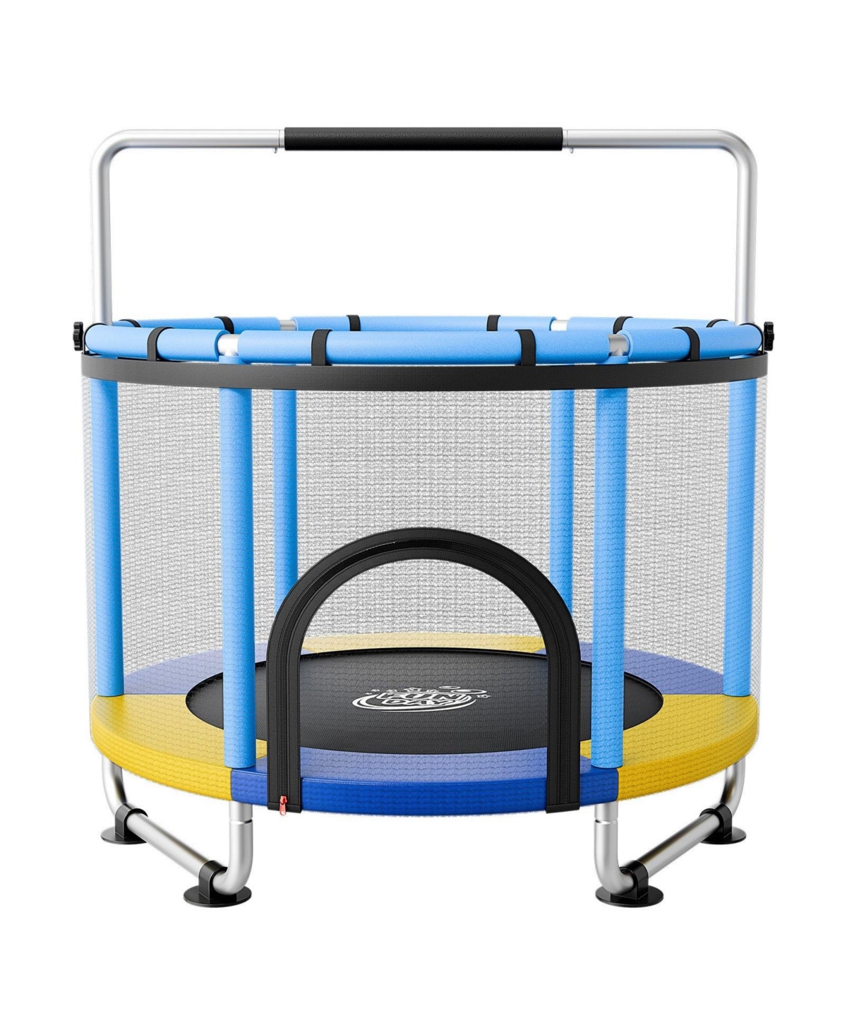 Sugift 60 In Mini Trampoline for Kids with Enclosure Net Adjustable Gymnastics Bar and Accessories