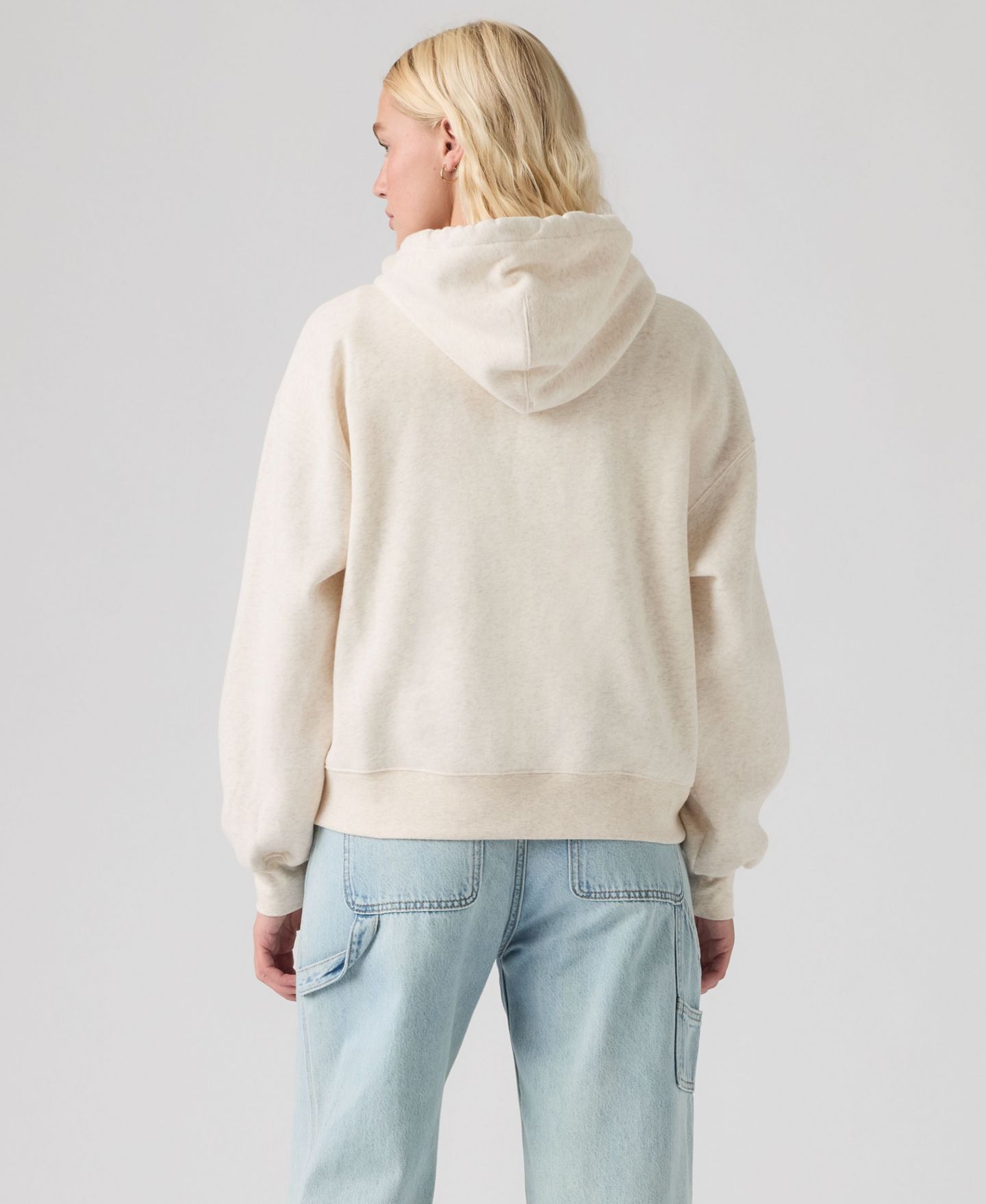 Женское худи Levi's Gr Everyday 2 Graphic Relaxed-Fit, цвет: Овсяный меланжевый серый — фото 4