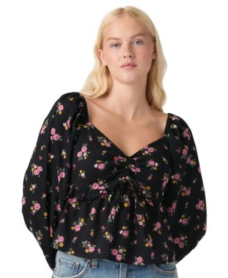 Women's Lotte Front-Tie Slim-Fit V-Neck Blouse