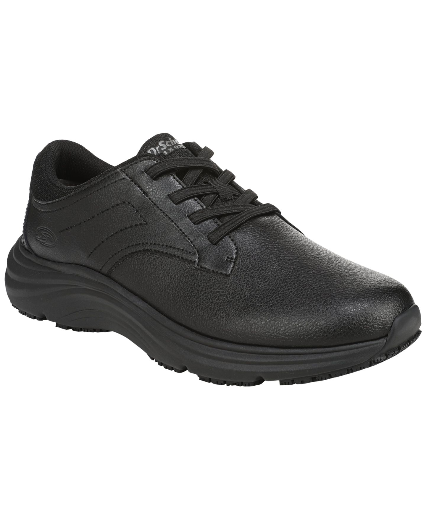 Мужские кроссовки Dr. Scholl's Locked In Slip-Resistant Work Sneakers, цвет: Чёрный кожаный — фото 1