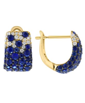 Sapphire and Diamond Watercolors Huggie Earrings (1/4 ct. t.w. and 1-5/8 ct. t.w.) in 14K Yellow Gold