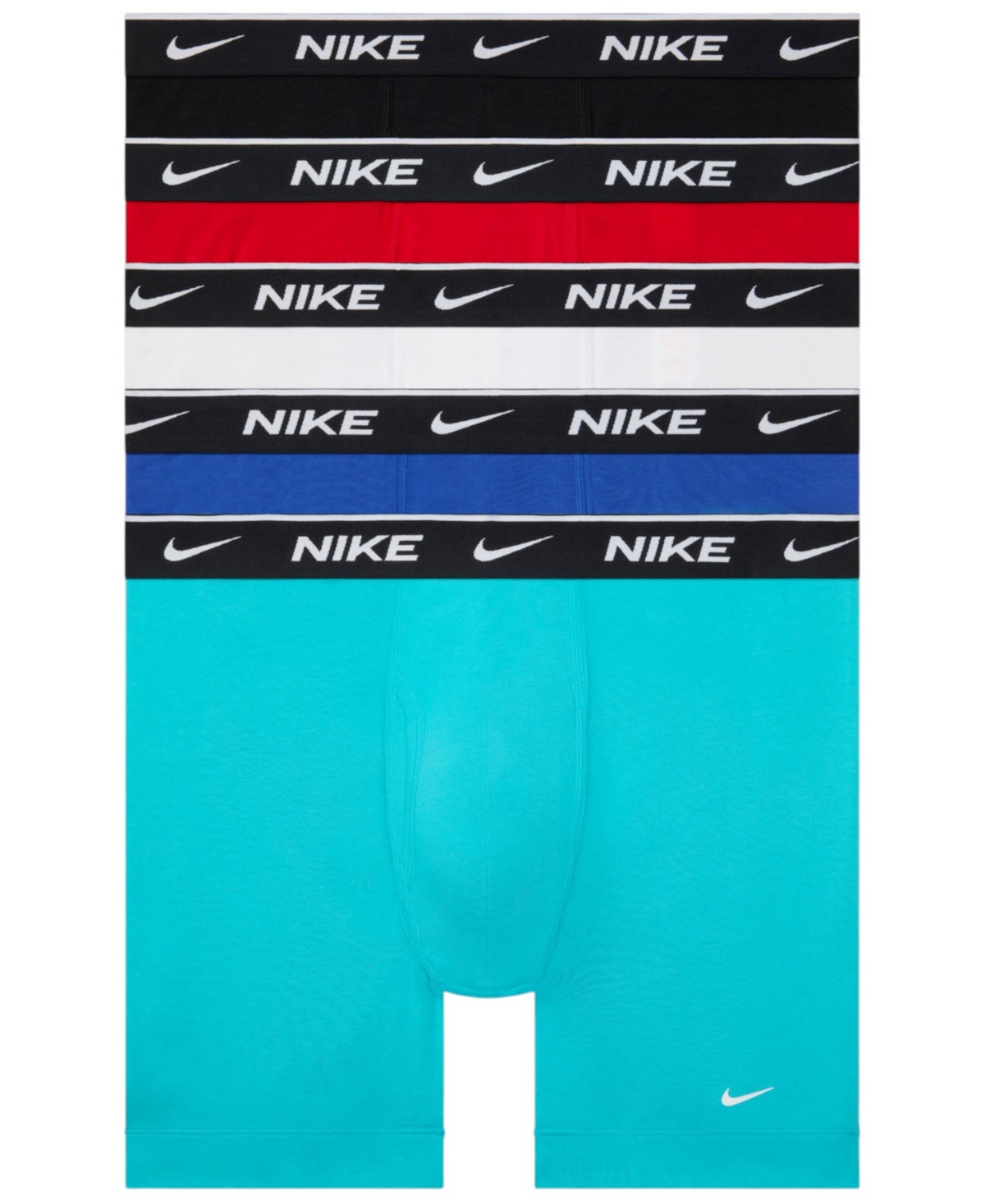 Nike Men's Stretch Cotton-Blend Boxer Briefs, 5-Pack - Dusty Cactus/Game Royal/White/Uni Red/Bl