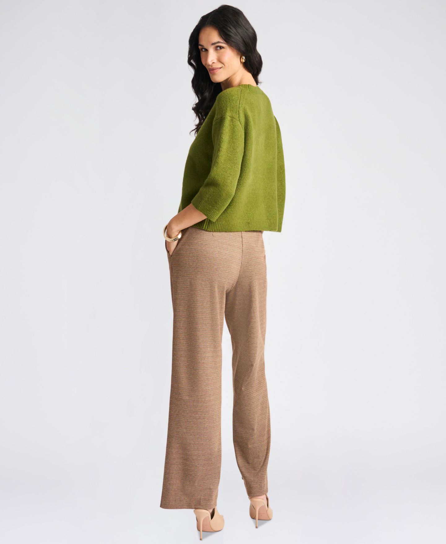 Женский свитер Vince Camuto 3/4-Sleeve Crewneck Pullover, цвет: Pesto — фото 12