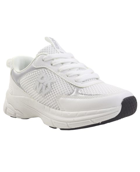 Детские низкие кроссовки DKNY Sammie из сетки, цвет: Серебряный
