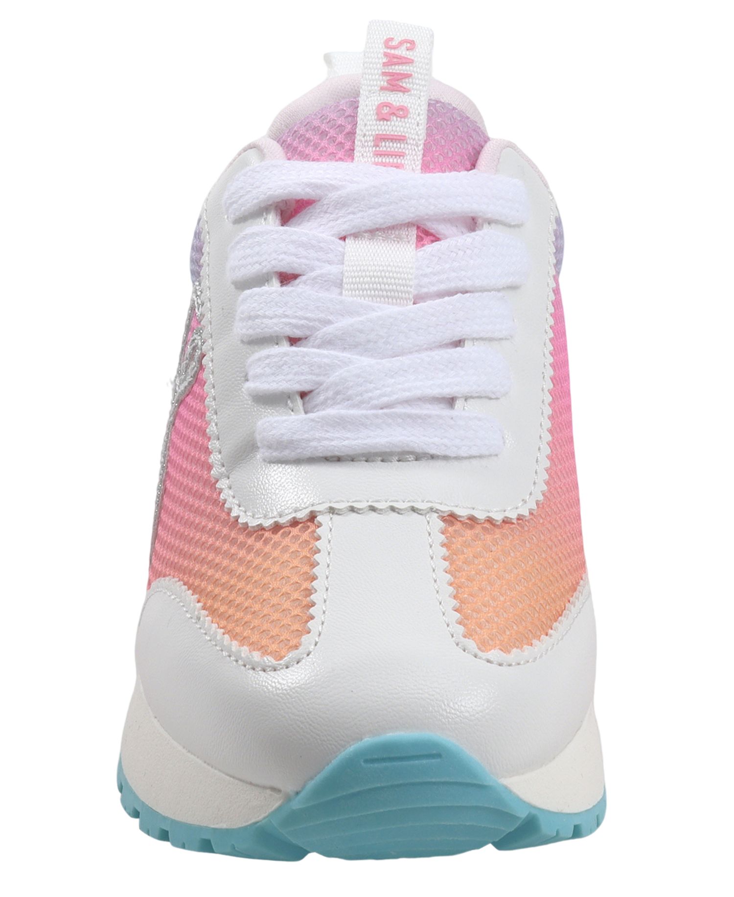 Girls' Rosa Wide Glitter Logo Lace-Up Sneakers