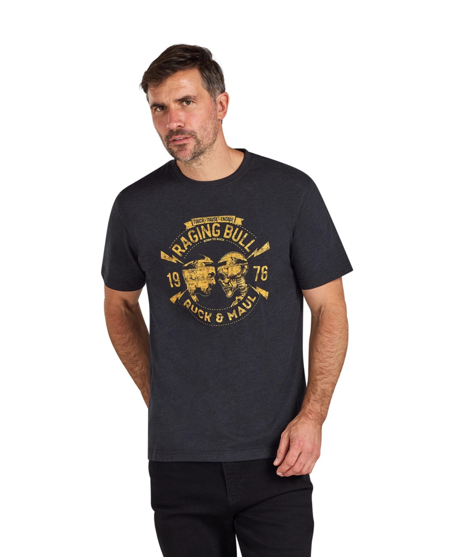 Men's Ruck & Maul Graphic Crewneck Cotton T-Shirt
