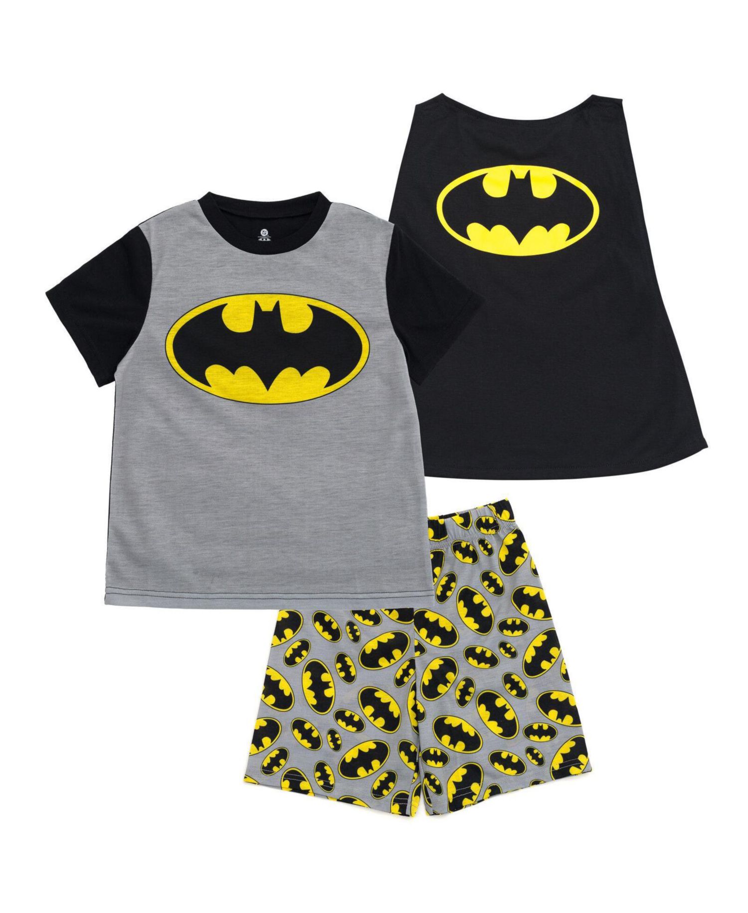Boys' Cosplay Pajama Shirt and Shorts Set with Cape