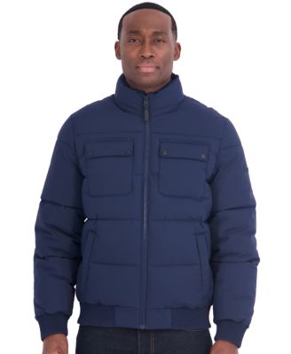 Men's Regular-Fit Puffer Jacket with Faux Fur Collar