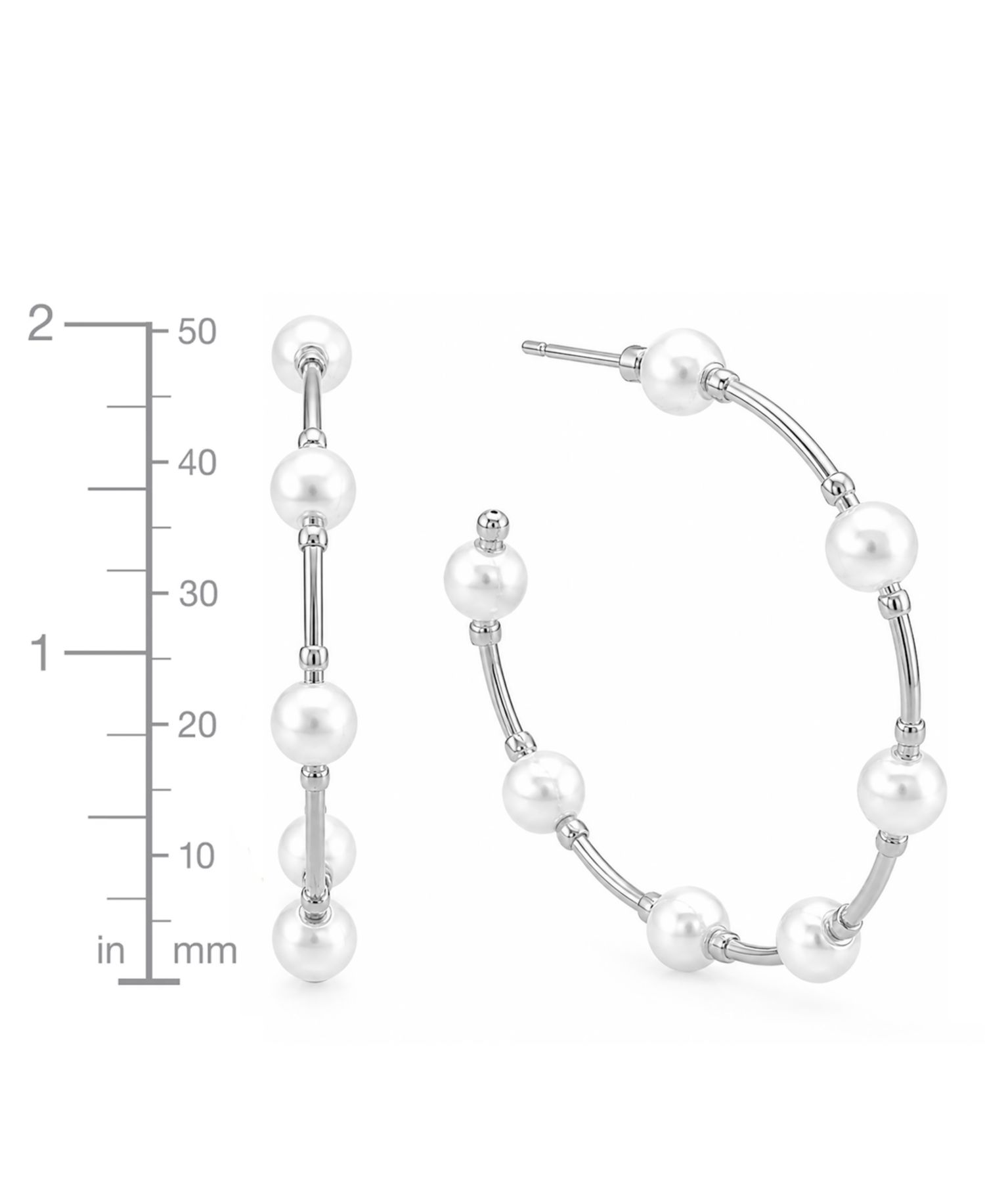 Imitation Pearl C Hoop Earring