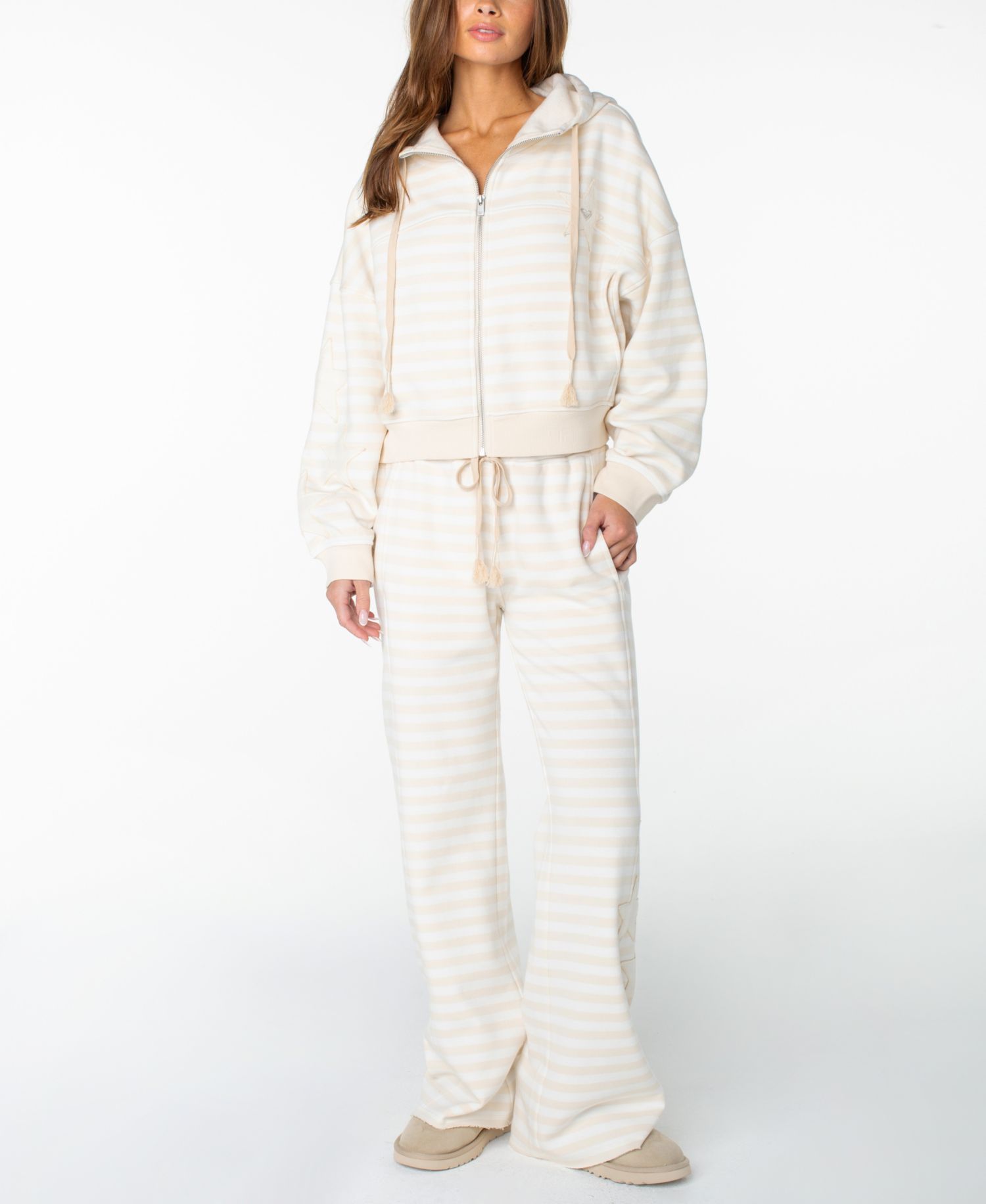 Women's Fringing Reefs Striped Full-Zip Hoodie