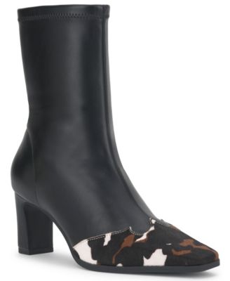 Square-Toe Block-Heel Booties