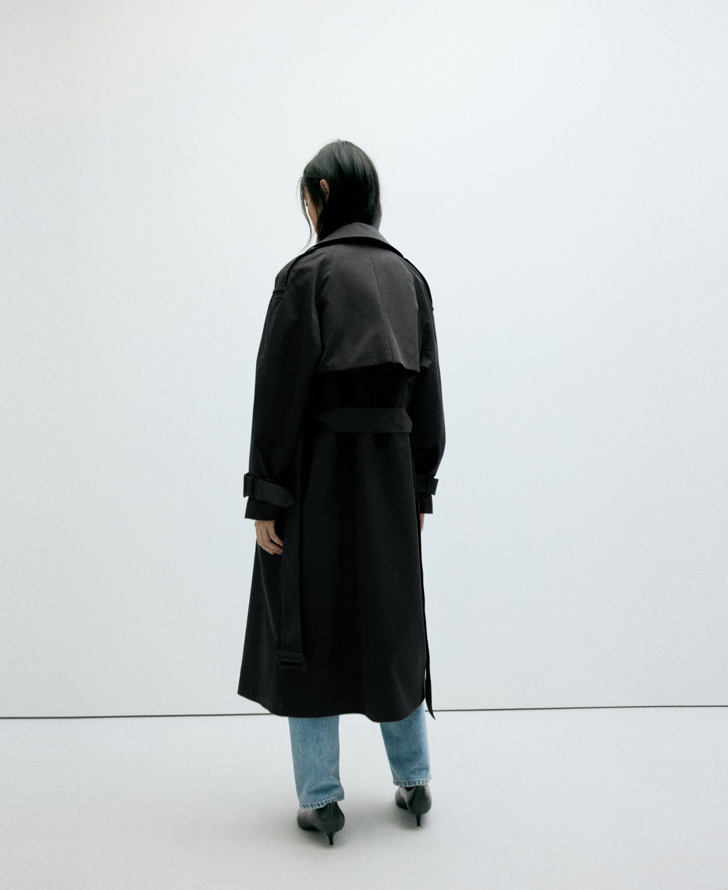 Women's Long Double-Breasted Trench Coat