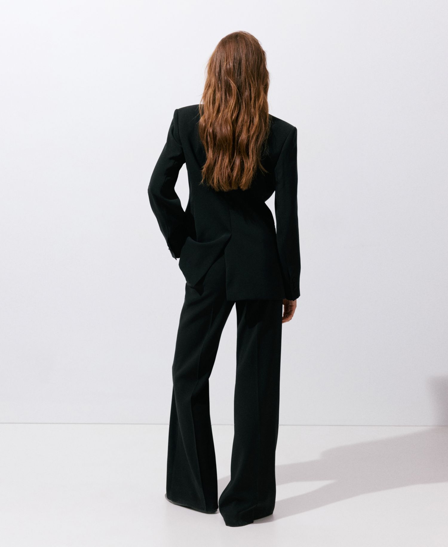 Women's Double-Breasted Belted V-Neck Blazer