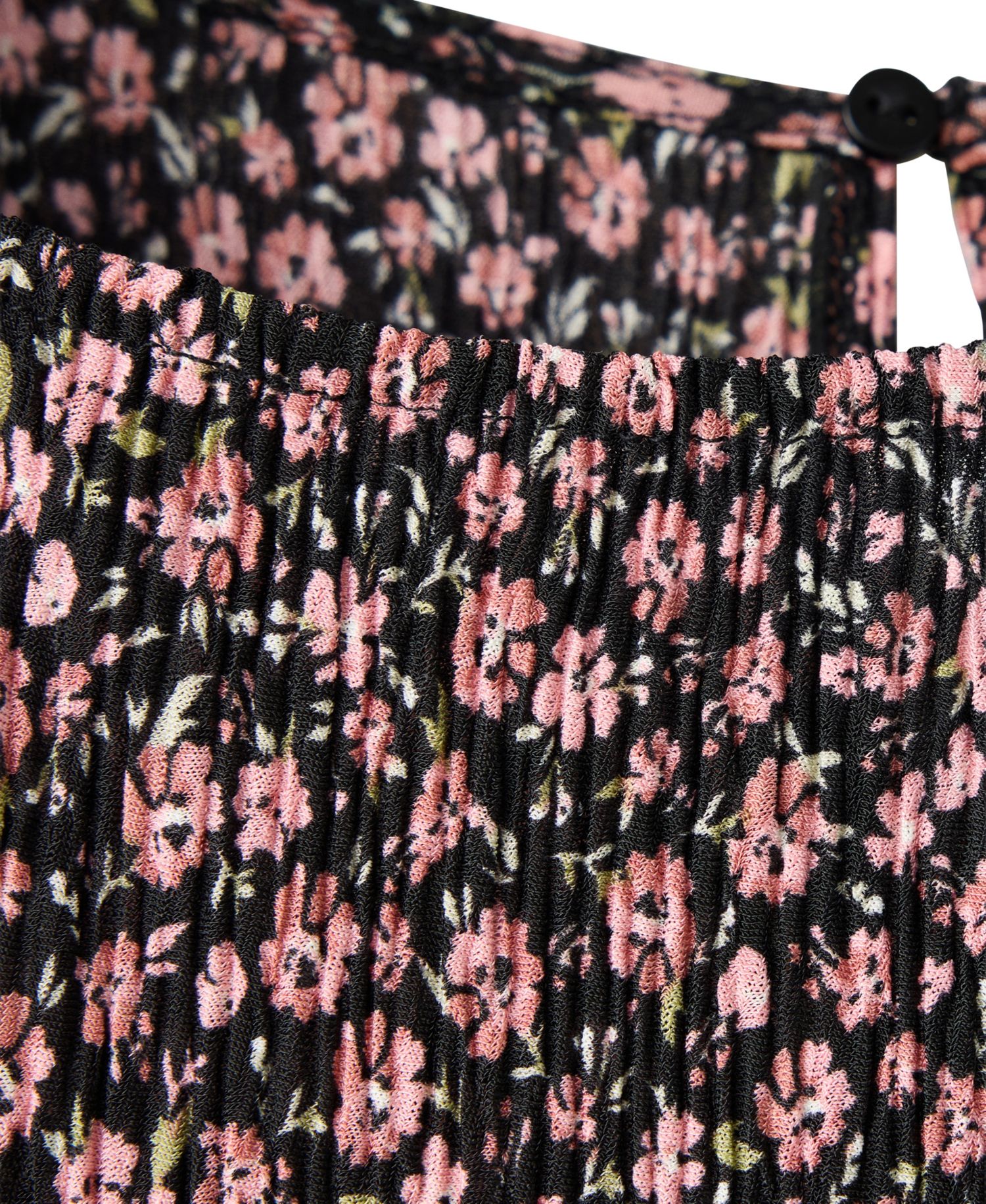 Women's Floral Midi Draped Detail Dress