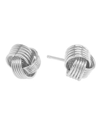 Love Knot Stud Earrings in Silver or Gold Plate