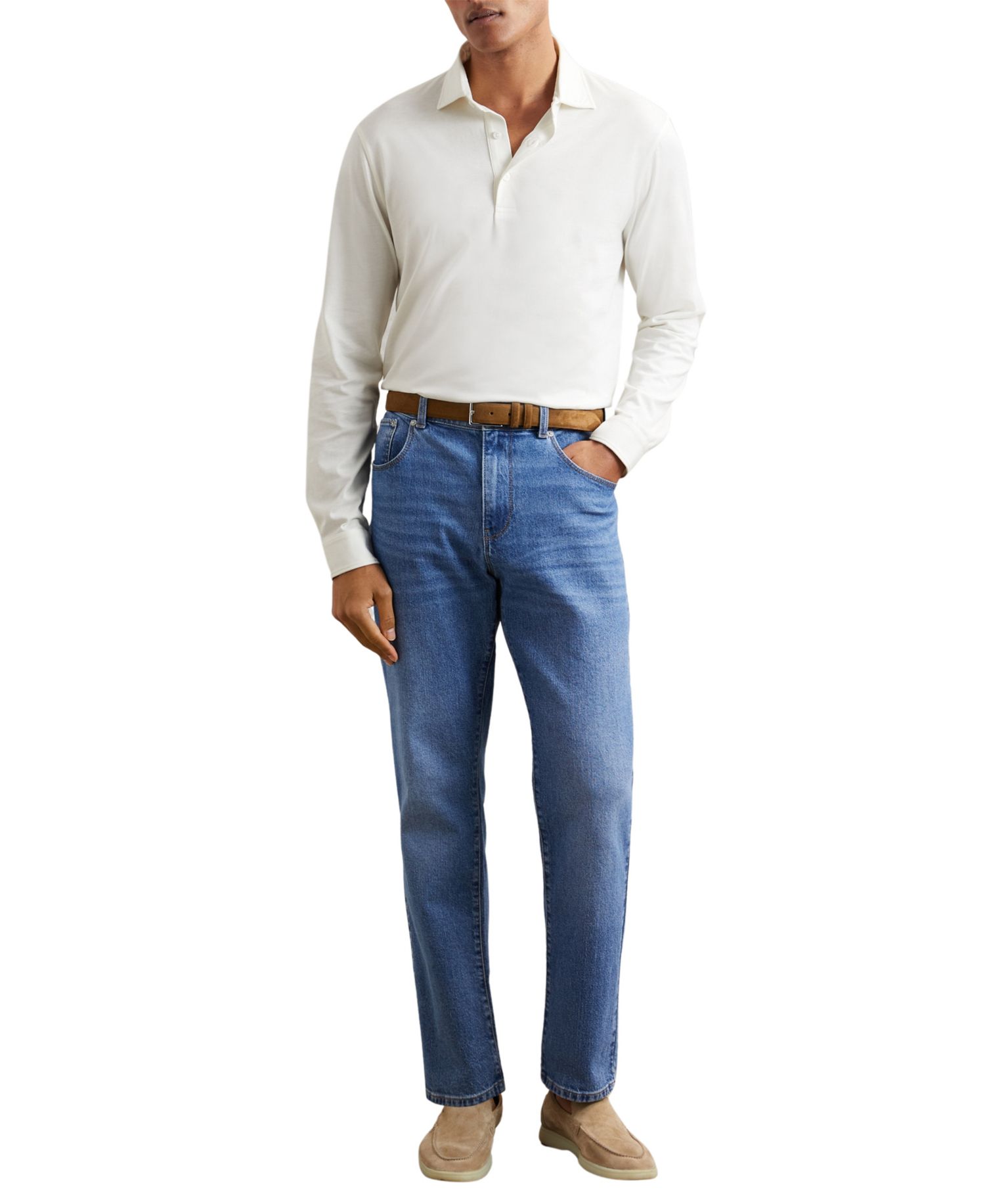 Men's Porofino Slim-Fit Long-Sleeve Supima Cotton Polo Shirt