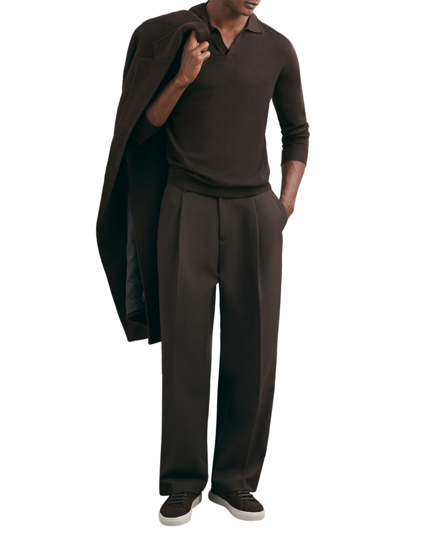 Men's Milburn Merino Wool Open-Collar Sweater