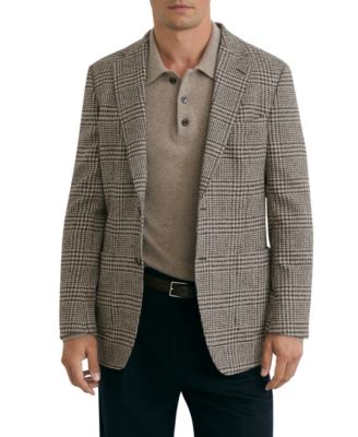 Men's Tuscan Wool-Blend Houndstooth Single-Breasted Coat